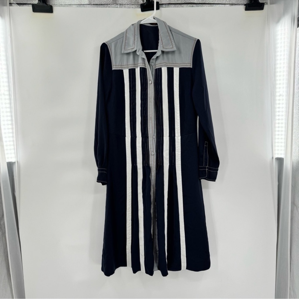 Muse Couture long sleeve shirt dress pleated size 8